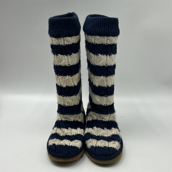 UGG AUSTRALIA BOOT WOMEN SIZE 8 WINTER CARDY NAVY CREAM BOOT - Picture 2 of 10